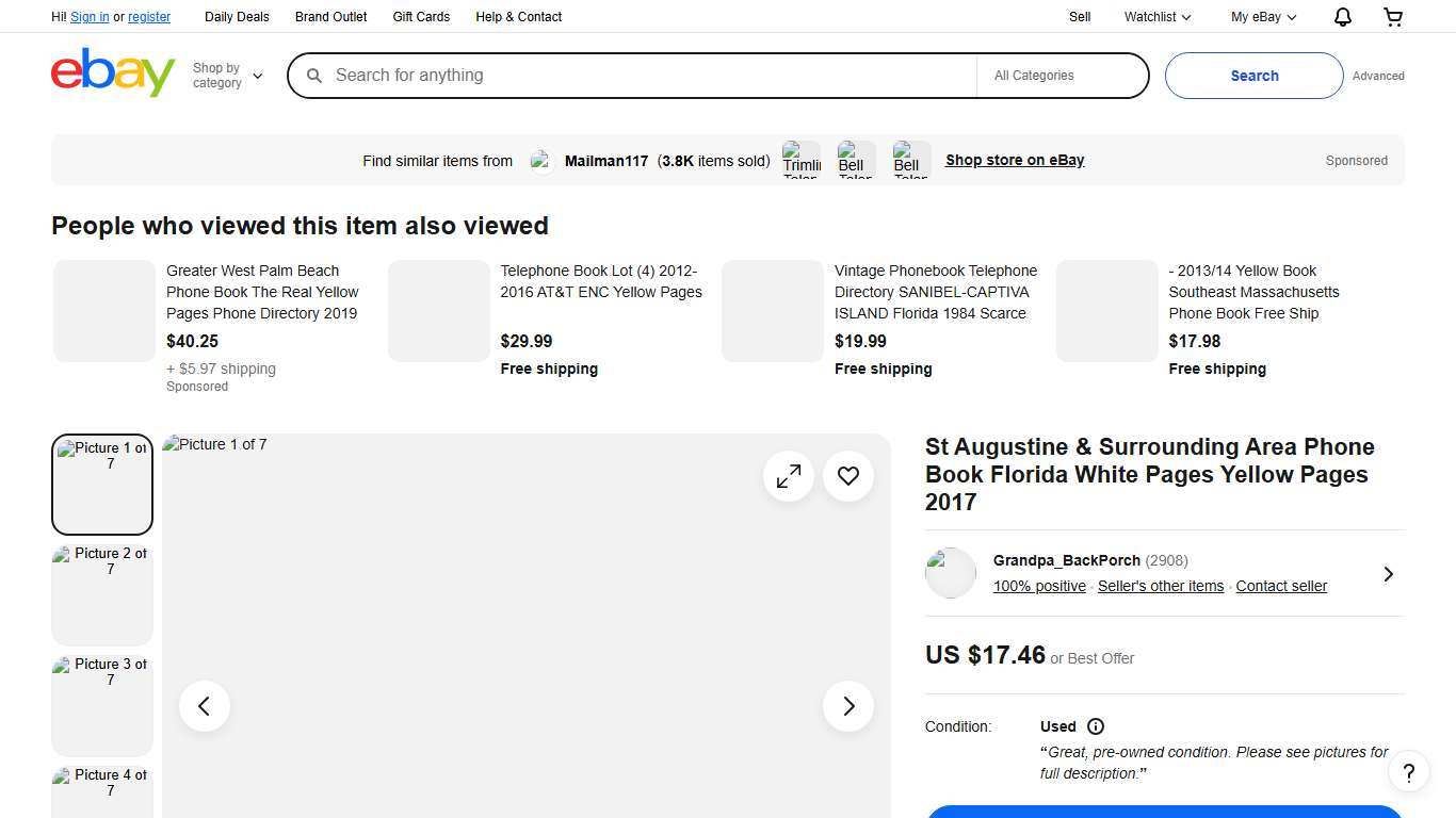 St Augustine & Surrounding Area Phone Book Florida White Pages Yellow Pages 2017 eBay